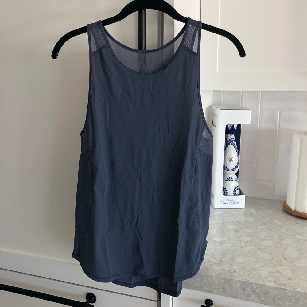 Lululemon Sculpt Athletic Tank Top Mesh Slate Blue Grey Small 6